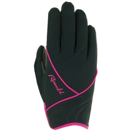 Kvinner hansker Roeckl Elena svart-pink